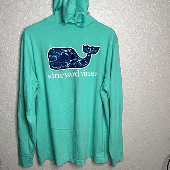 Vineyard Vines Men’s Hooded Long Sleeve Pullover Seafoam Green Shirt - Picture 6 of 8